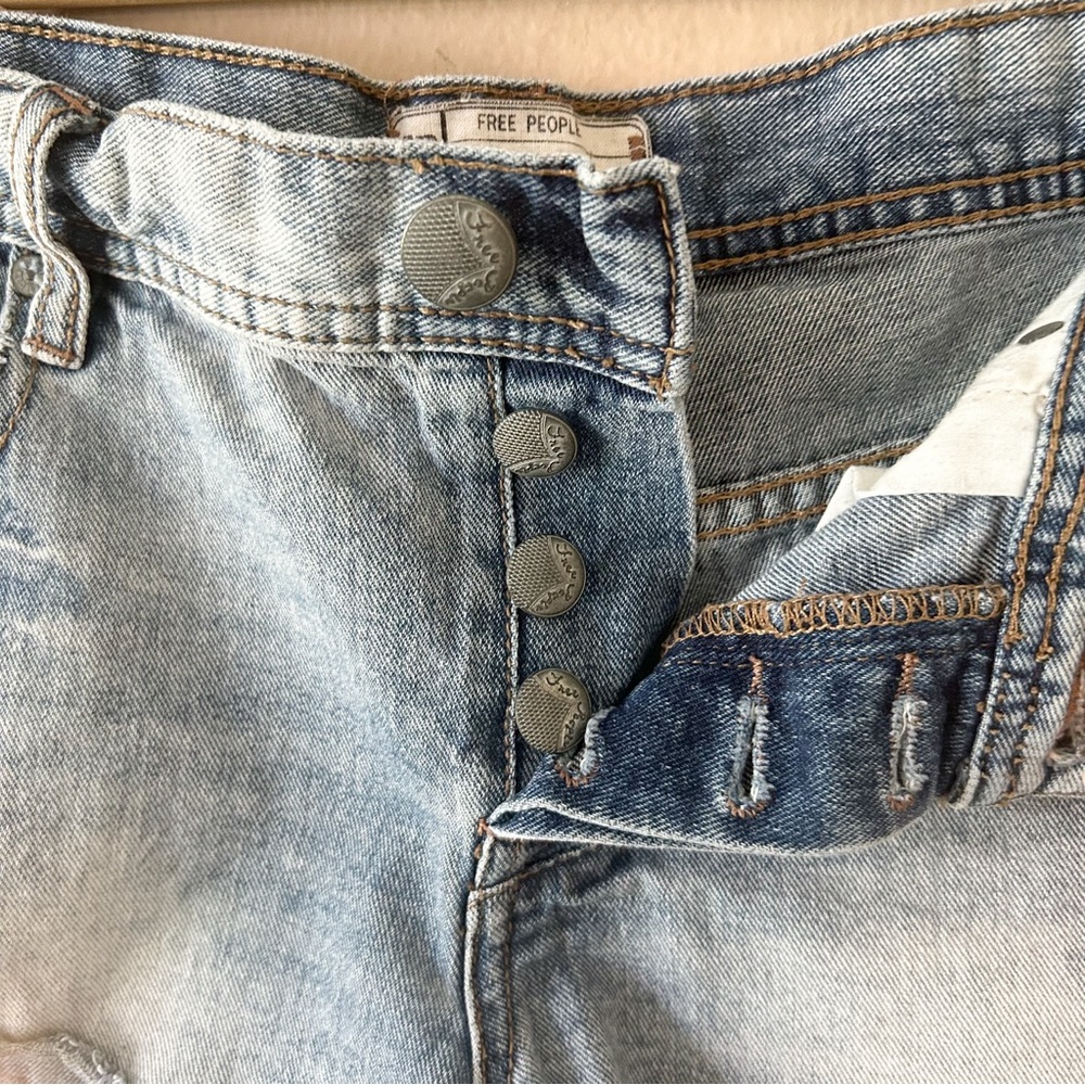 Free People Uptown Distressed Denim Shorts - Picture 5 of 7